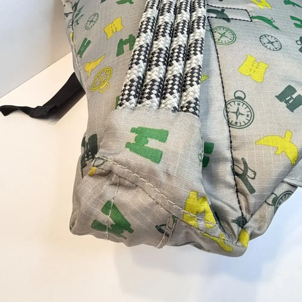 KAVU Rope Sling Crossbody Backpack Gray Bird Compass Outdoors Print